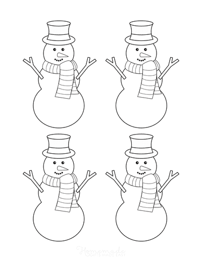 Snowman Template Top Hat Scarf Carrot Nose Small