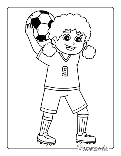 Soccer Coloring Pages Easy Soccer Player Throwing Football Soccer Ball