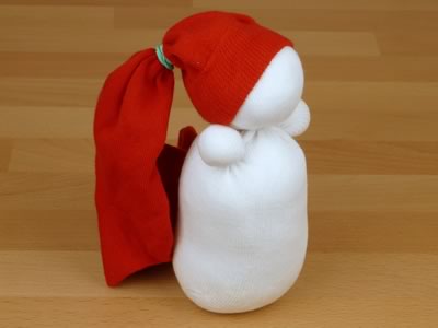 sock snowman - beanie from red sock