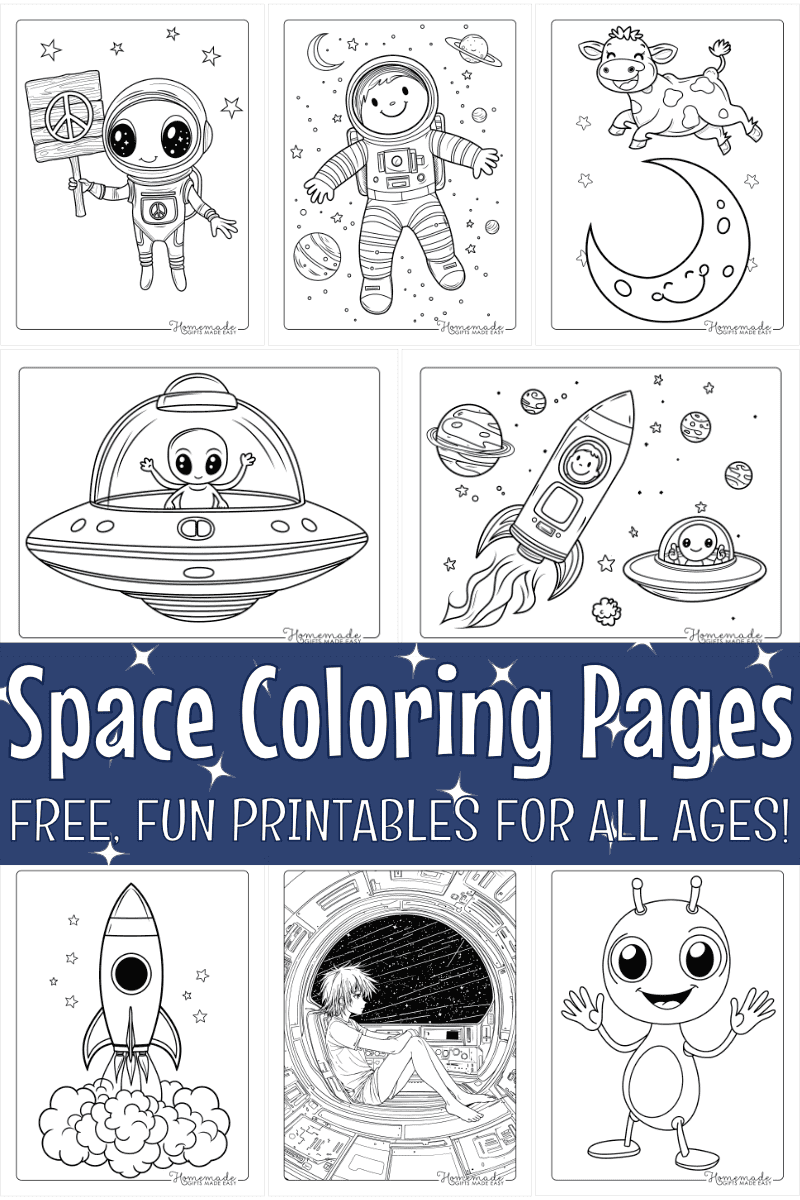 Free Space Coloring Pages (PDF Printables)