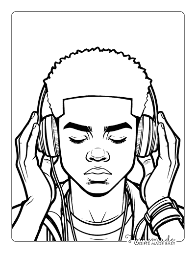 Spiderman Coloring Pages Miles Morales Listening Music