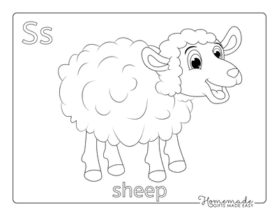 Spring Coloring Pages Cartoon Sheep Cute