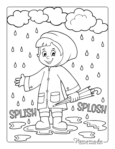 preschool rainy day coloring pages