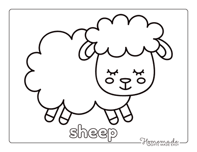 Spring Coloring Pages Cute Sheep Outline