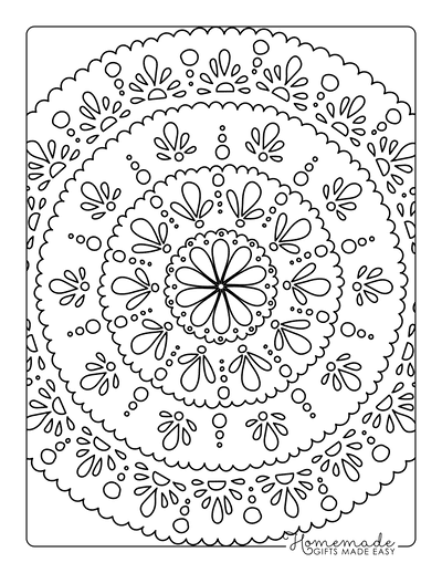 Spring Coloring Pages Flower Mandala Detailed