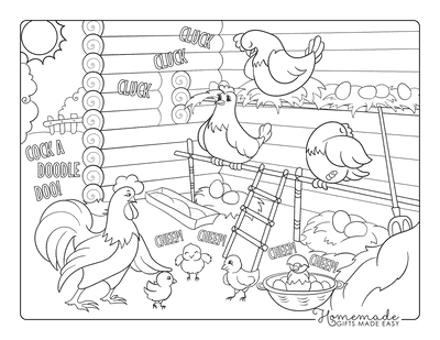 Spring on the Farm Coloring Page