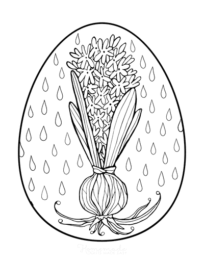 Spring Coloring Pages Spring Bulb Egg Rain