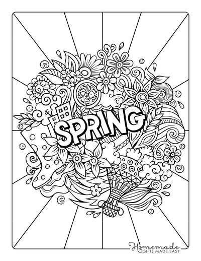 Spring Coloring Pages Spring Doodle Teens