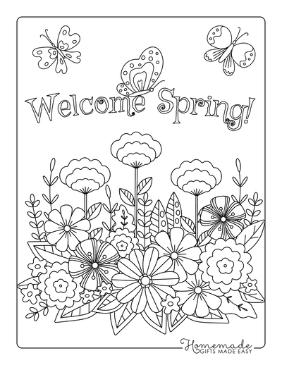 Spring Coloring Pages for Kids Ages 4-12 - Printable and High