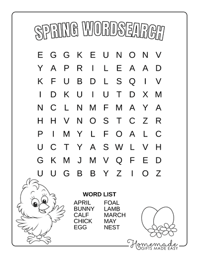 Spring Word Search General Easy