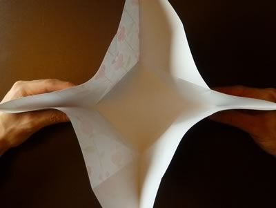 origami envelope bend into bowl shape
