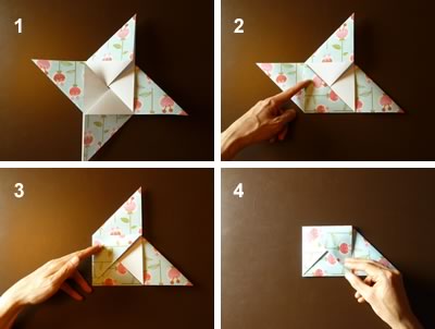 origami envelope fold in corners of pinwheel