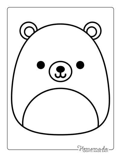 Squishmallow Coloring Pages Animal Squishmallows Bear Squishmallow