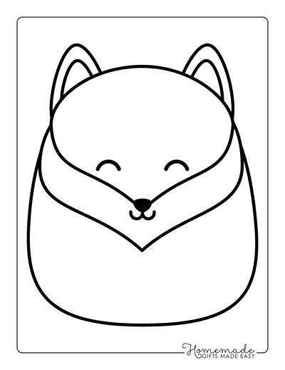 Squishmallow Coloring Pages Animal Squishmallows Fox Squishmallow