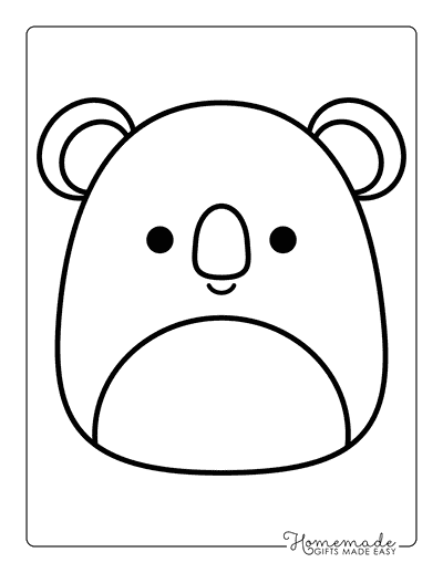 Squishmallow Coloring Pages Animal Squishmallows Koala Squishmallow