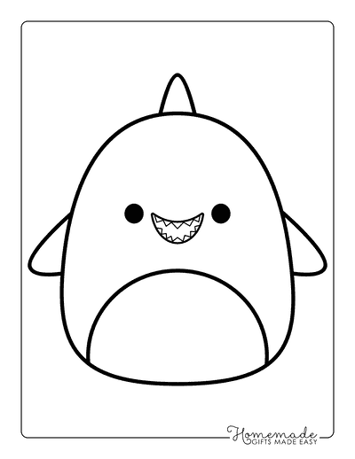 Squishmallow Coloring Pages Animal Squishmallows Shark Squishmallow