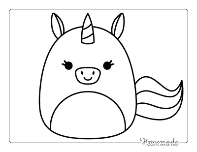 Squishmallow Coloring Pages Animal Squishmallows Unicorn Squishmallow