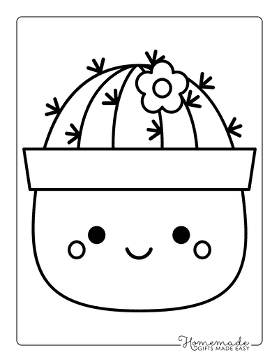 Squishmallow Coloring Pages Cute Cactus Squishmallow