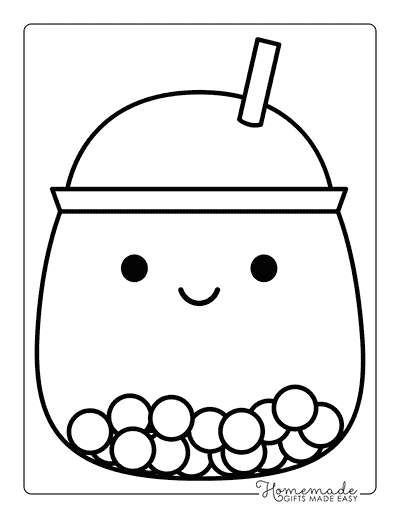 Squishmallow Coloring Pages Food Squishmallows Boba Squishmallow