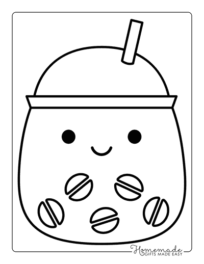 Squishmallow Coloring Pages Food Squishmallows Coffee Squishmallow