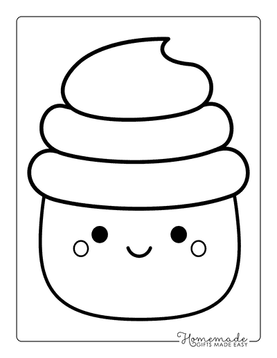 Squishmallow Coloring Pages Food Squishmallows Cupcake Squishmallow