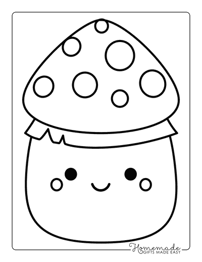 Squishmallow Coloring Pages Food Squishmallows Mushroom Squishmallow