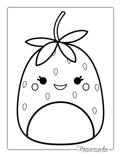 Squishmallow Coloring Pages Food Squishmallows Strawberry Squishmallow