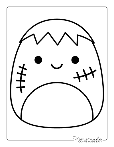 Squishmallow Coloring Pages Halloween Squishmallows Frankensteins Monster Squishmallow