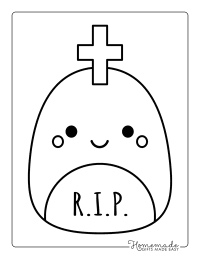 Squishmallow Coloring Pages Halloween Squishmallows Grave Squishmallow