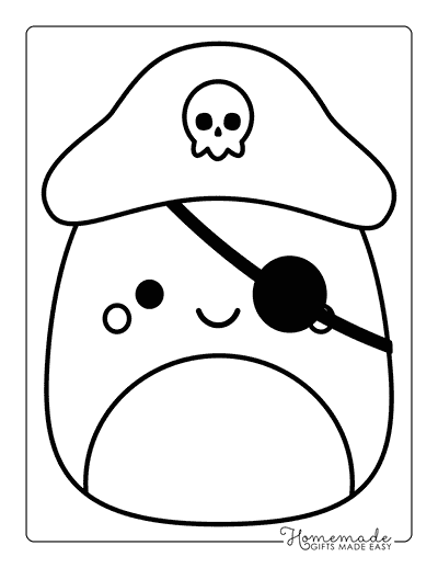 Squishmallow Coloring Pages Halloween Squishmallows Pirate Squishmallow