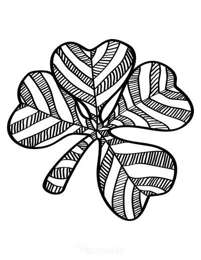 St Patricks Day Coloring Pages Detailed Shamrock