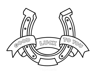 St Patricks Day Coloring Pages Good Luck to You Horse Shoe