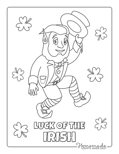 St Patricks Day Coloring Pages Leprechaun Dancing