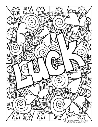 St Patricks Day Coloring Pages Luck Shamrock Doodle