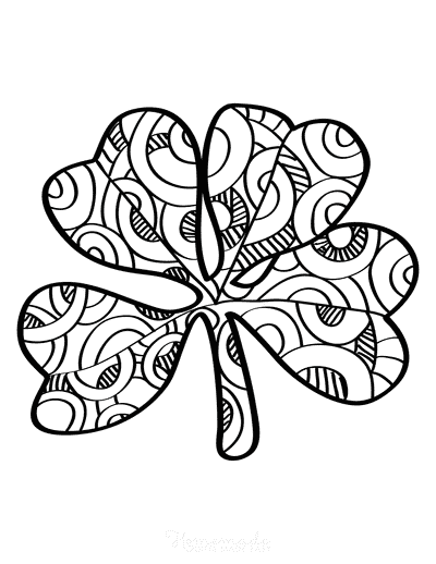 St Patricks Day Coloring Pages Patterned Shamrock