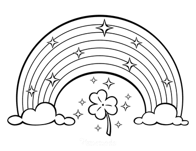 St Patricks Day Coloring Pages Rainbow Shamrock