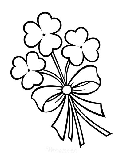 St Patricks Day Coloring Pages Shamrock Bouquet