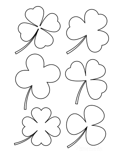 St Patricks Day Coloring Pages Shamrock Clover Shapes