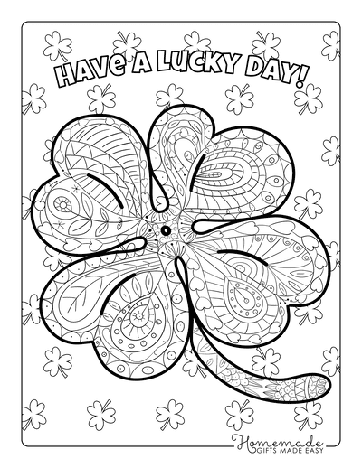 St Patricks Day Coloring Pages Shamrock Doodle