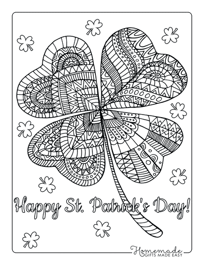 St Patricks Day Coloring Pages Shamrock for Adults to Color