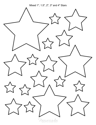 Star Template 5pointed Mixedsizes