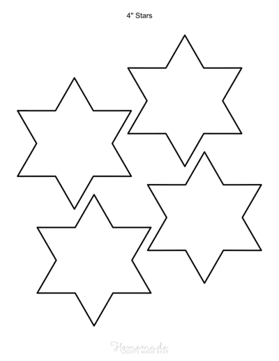 Star Template 6pointed 4inch