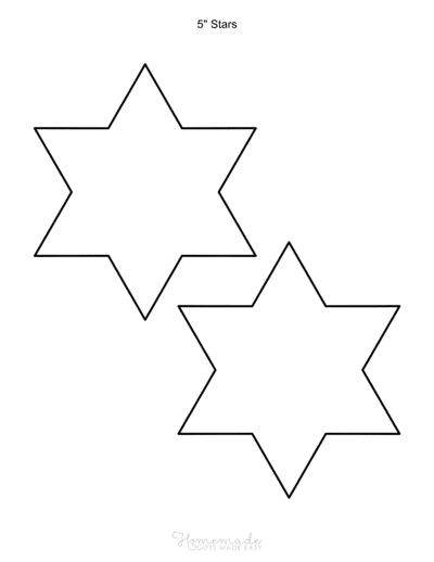 Star Template 6pointed 5inch