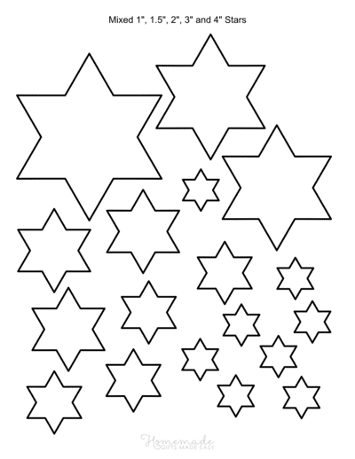 Star Template 6pointed Mixedsizes