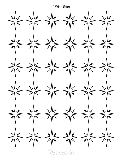 Star Template christmas 1inch