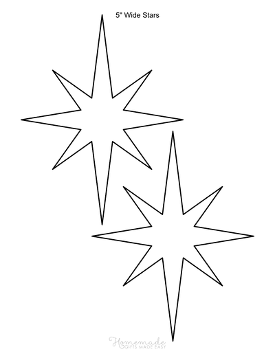 Star Template  Free Printable Star Outlines - One Little Project