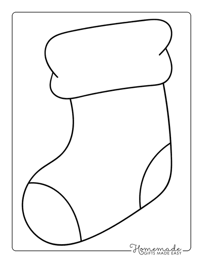 Stocking Coloring Pages Blank Outline Large