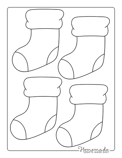 Stocking Coloring Pages Blank Outline Small