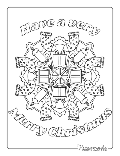 Stocking Coloring Pages Mandala Sock Candle Gift Holly