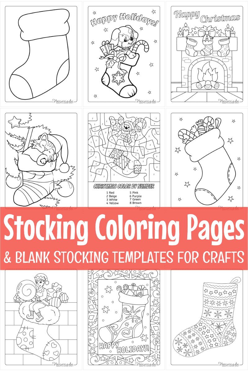 free printable stocking coloring pages